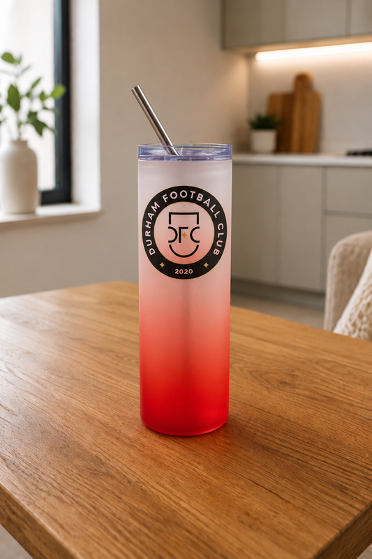 Durham FC - Red Frosted Glass Jar