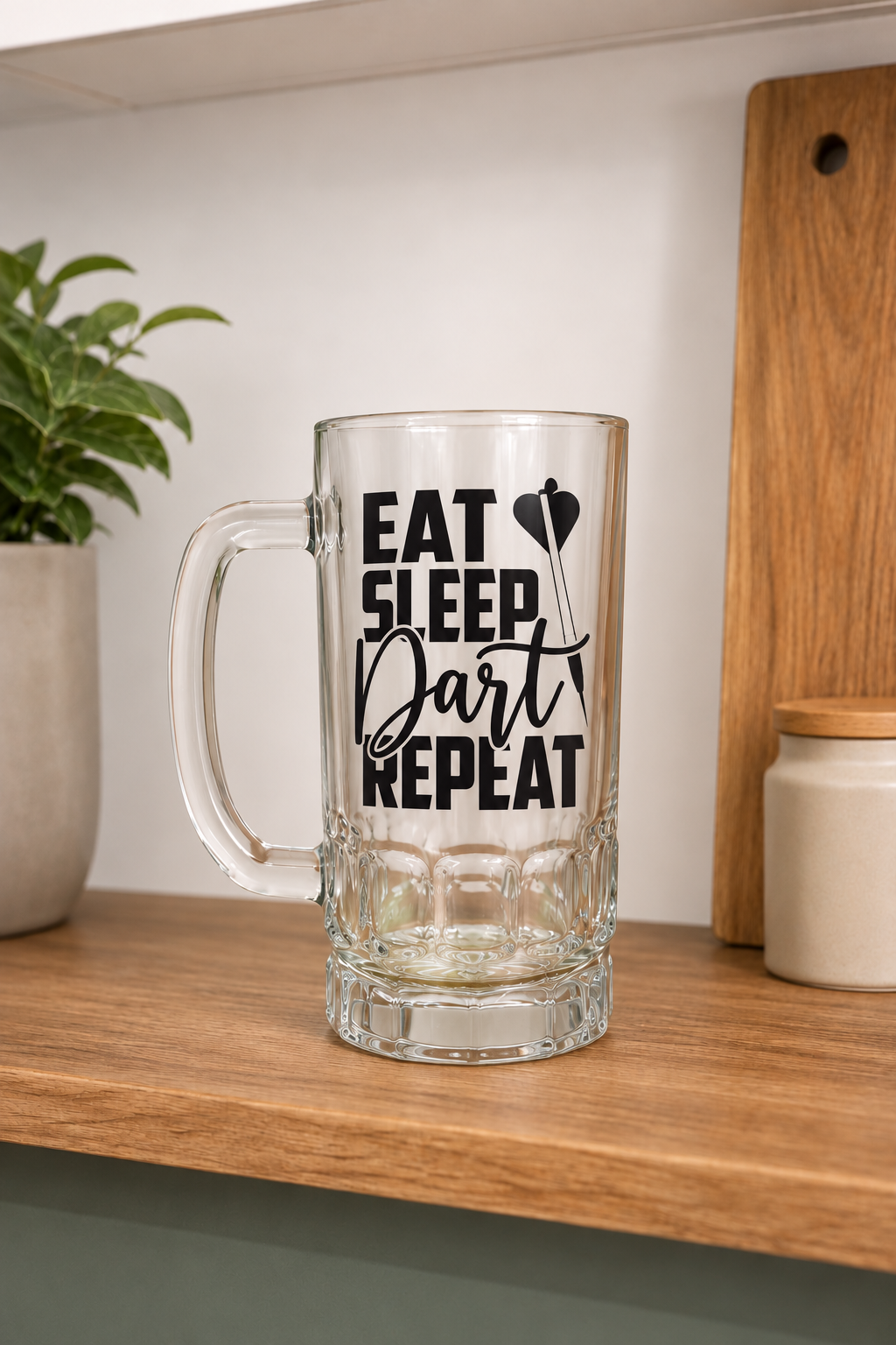 Eat Sleep Dart Repeat - Pint Glass Beer Stein