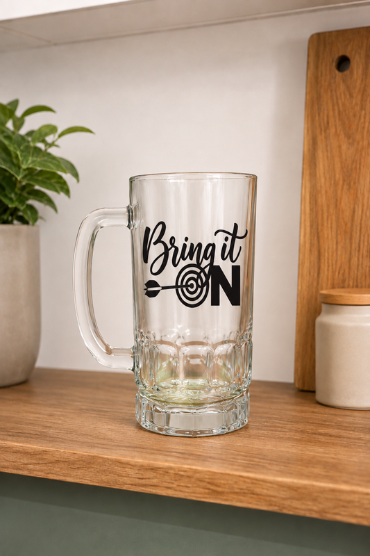 Bring It On - Darts Pint Glass Beer Stein