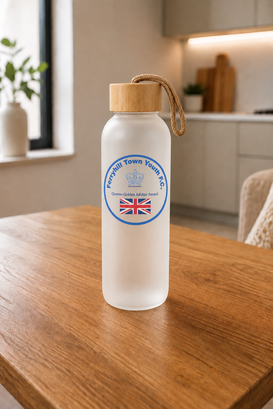 Ferryhill Town Youth FC - Bamboo Lid Frosted Glass Jar