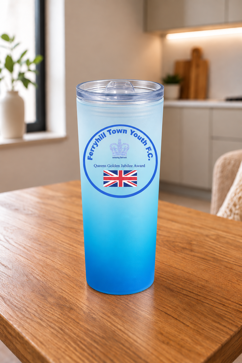 Ferryhill Town Youth FC - Sky Blue Frosted Glass Jar