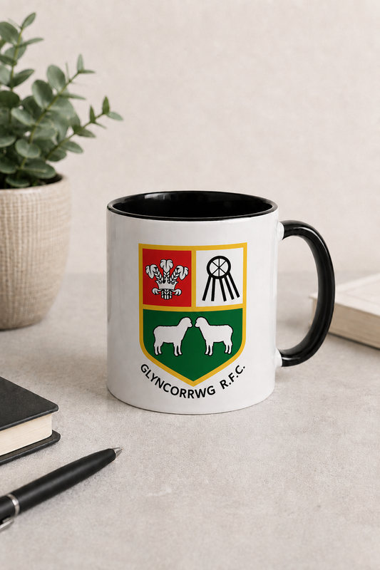 Glyncorrwg RFC - Black Coloured Mug