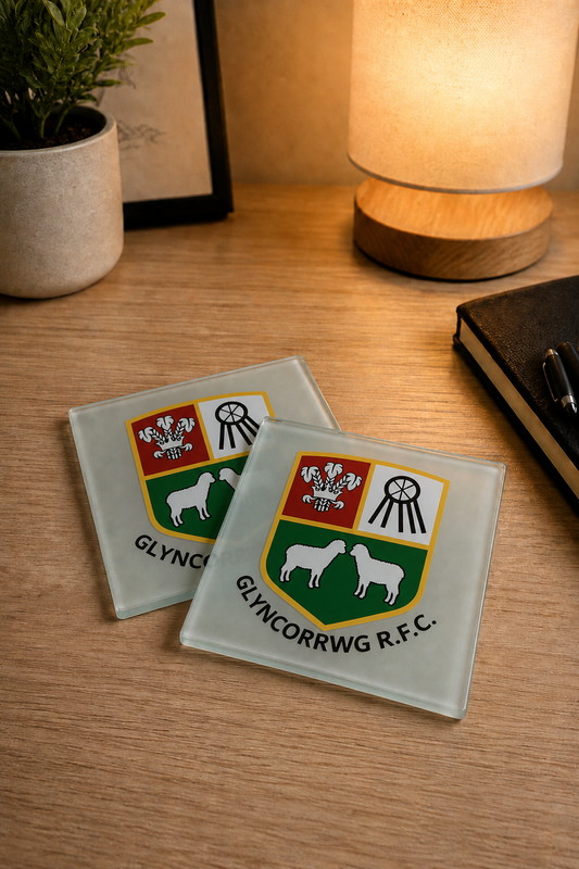 Glyncorrwg RFC - Glass Coasters (4)