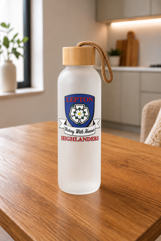 Lepton Highlanders FC, JFC, CC & SC - Bamboo Lid Frosted Glass Jar