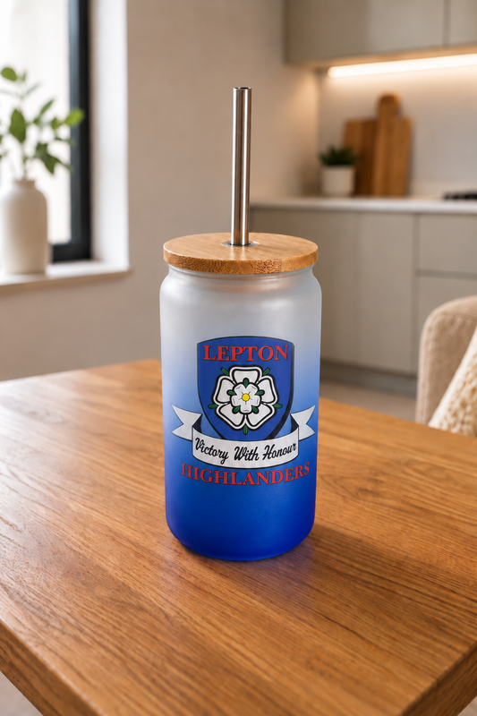 Lepton Highlanders FC, JFC, CC & SC - Bamboo Lid Glass Jar - Navy Blue