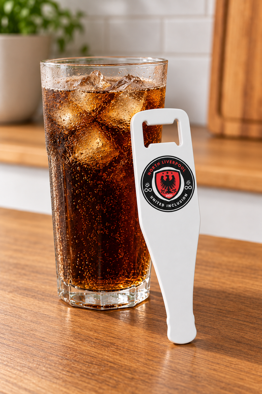 North Liverpool United Inclusion wine shaped bottle opener