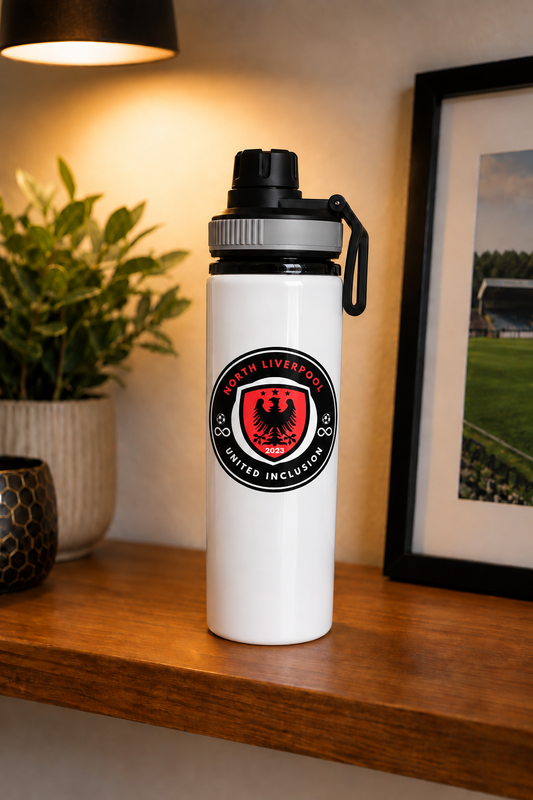 North Liverpool United Inclusion grey water bottle