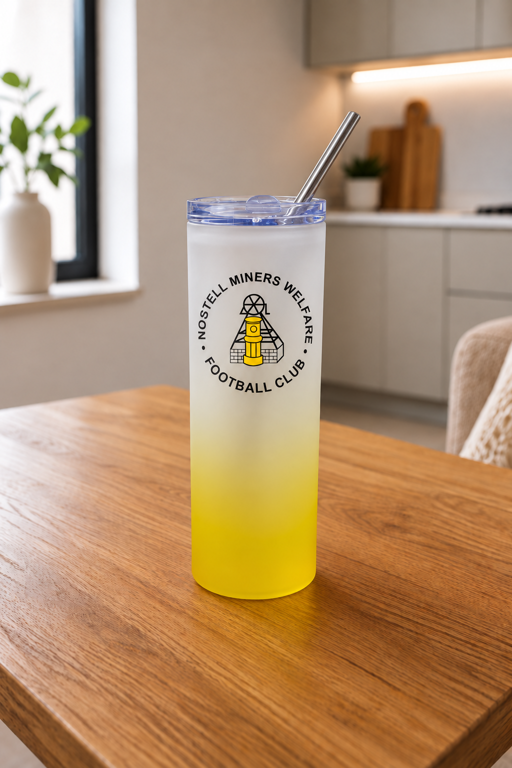 Nostell Miners Welfare FC - Yellow Frosted Glass Jar