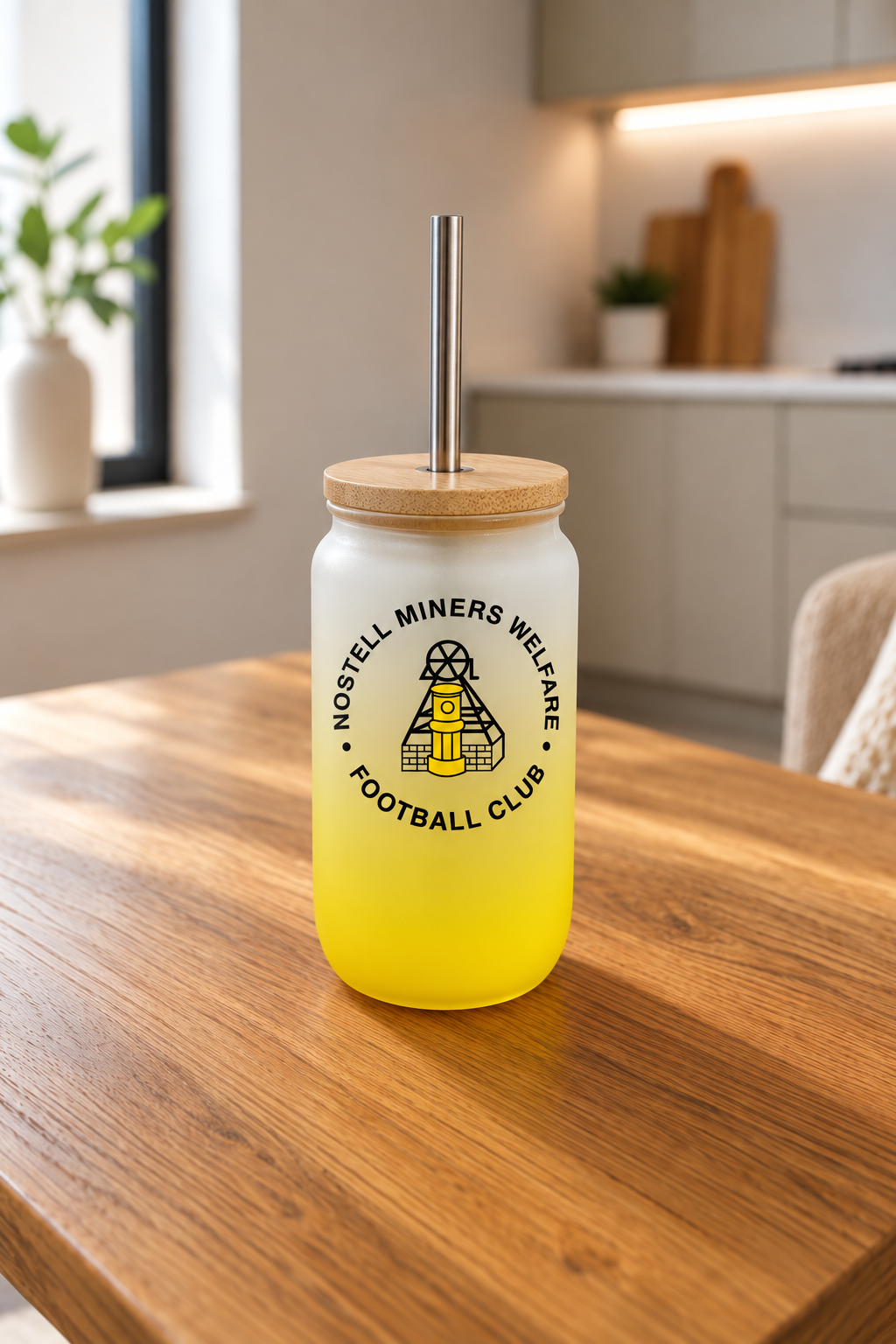 Nostell Miners Welfare FC - Bamboo Lid Glass Jar - Yellow