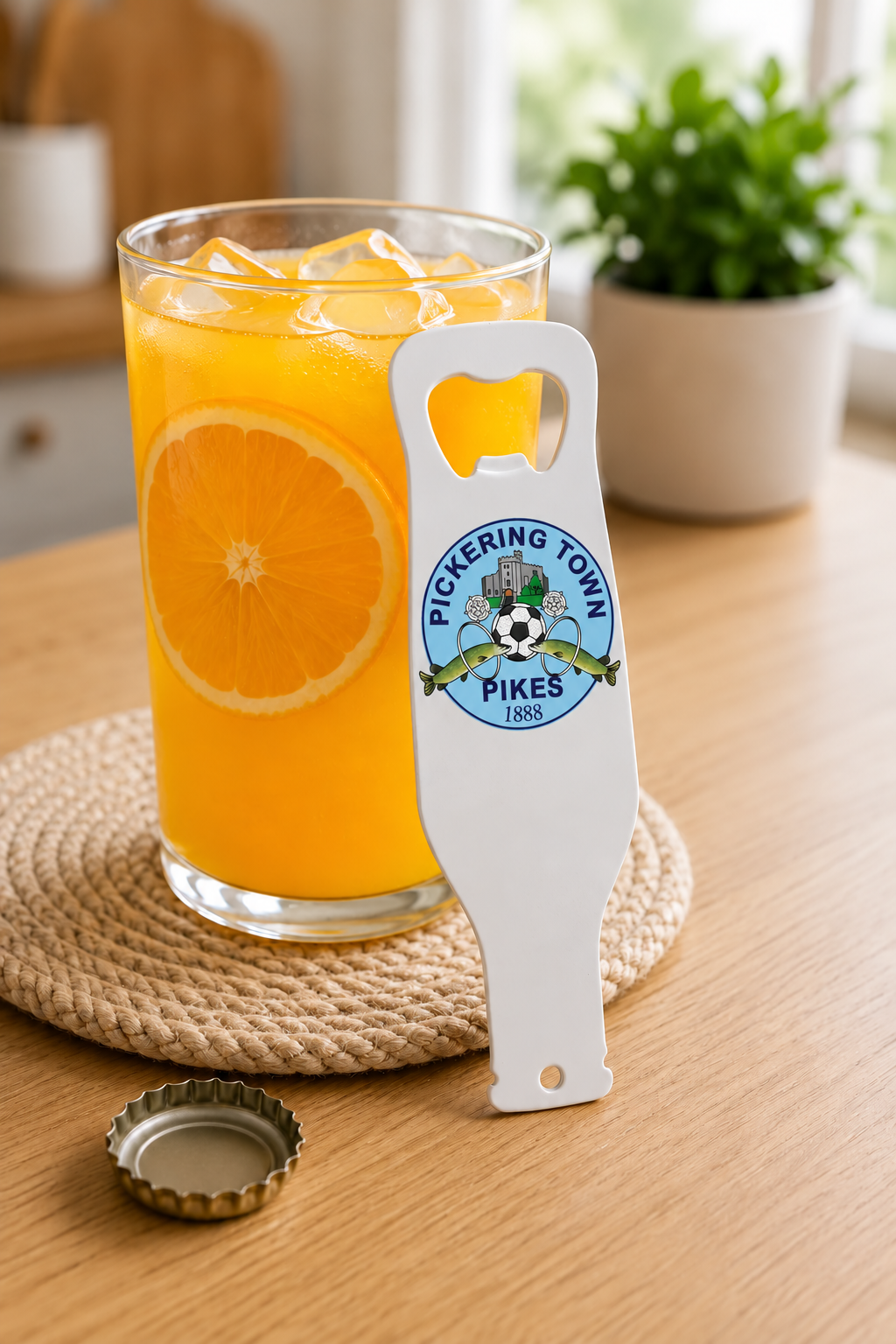 Pickering Town FC Bottle Opener - Beer Bottle Shaped mockup