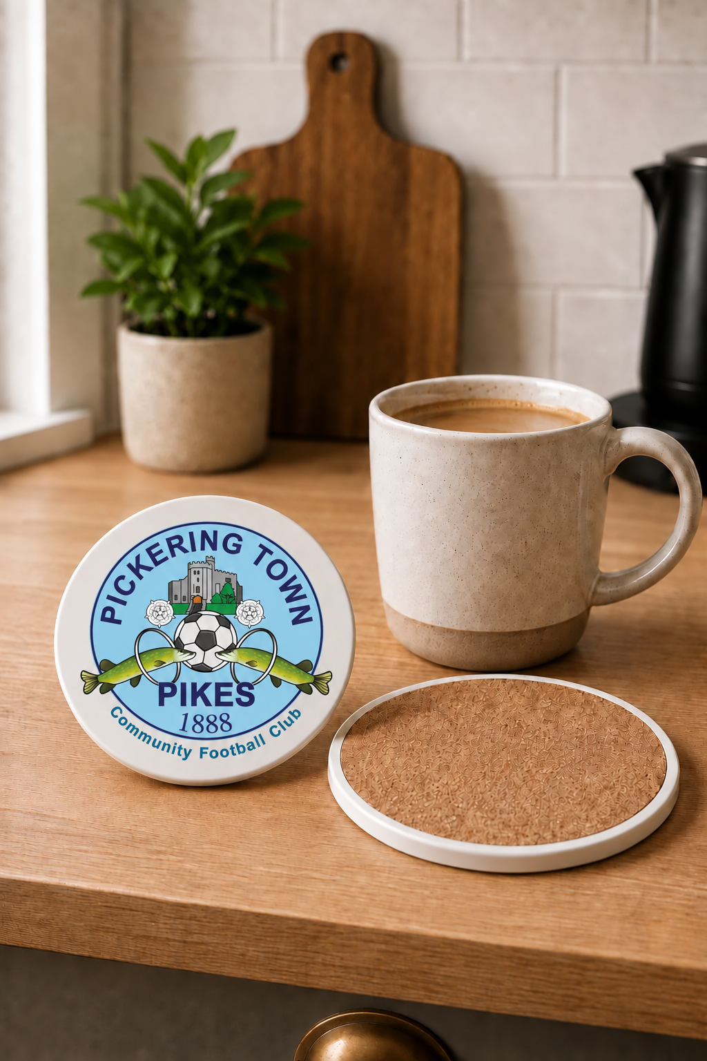 Pickering Town FC Ceramic Coaster mockup