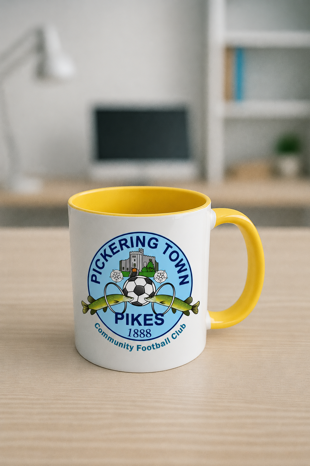 Pickering Town FC Yellow Coloured Mug mockup
