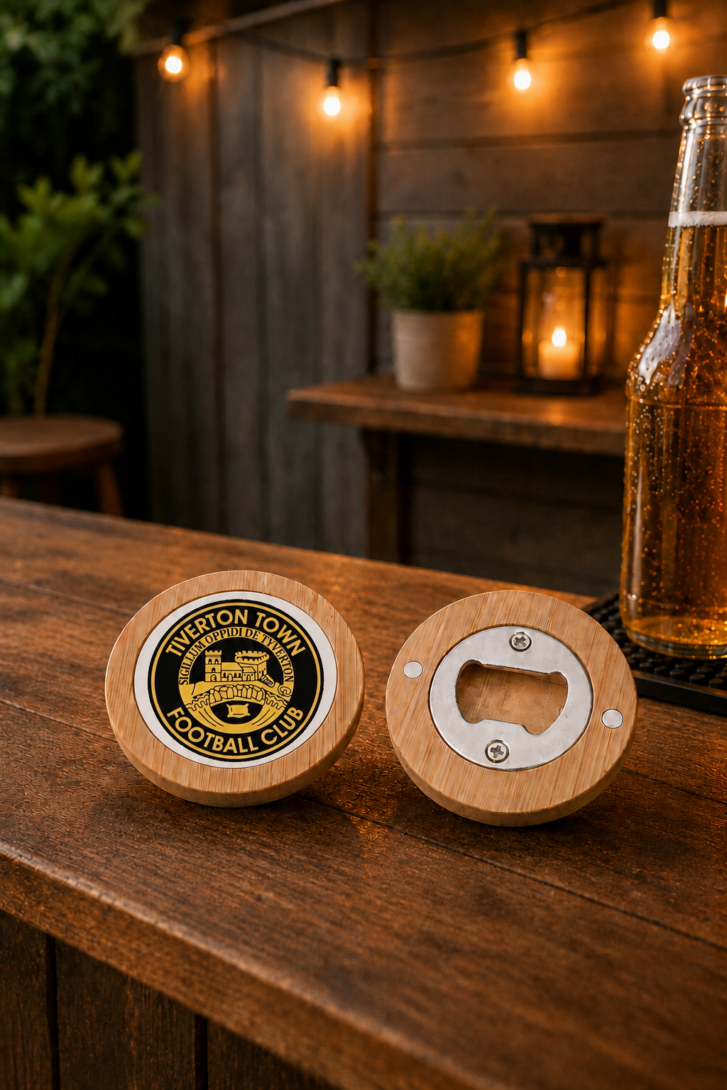 Tiverton Town FC - Bamboo Lid Bottle Opener