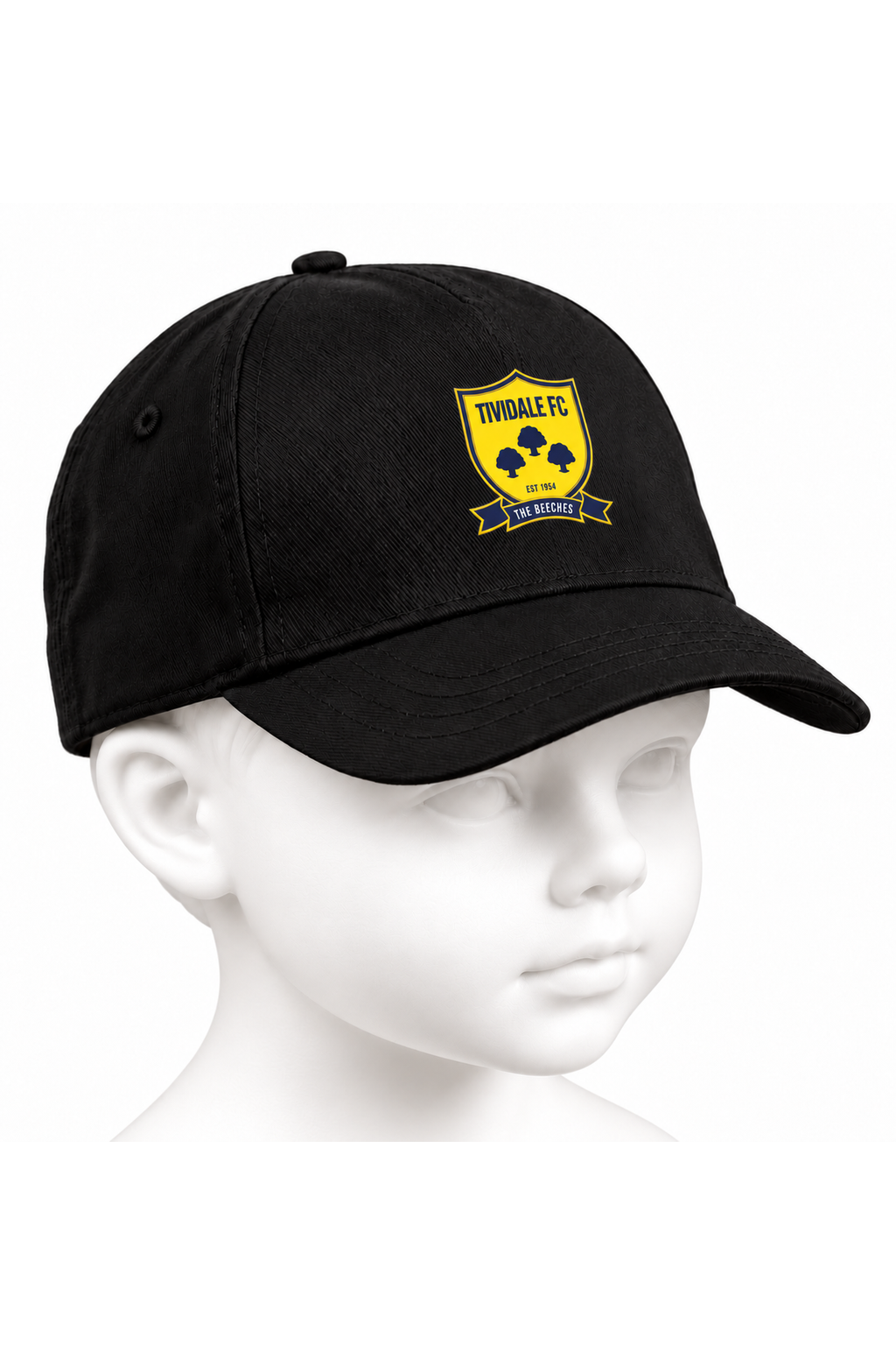 Tividale FC junior baseball cap in black on a white background